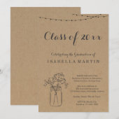 Invitation de la fête de graduation | Papier Rusti (Devant / Derrière)