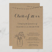 Invitation de la fête de graduation | Papier Rusti (Devant / Derrière)