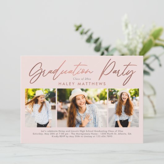 Invitation de la fête de graduation Penned (Debout devant)