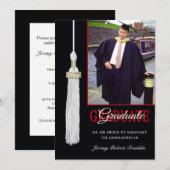 Invitation de la fête de graduation personnalisée (Devant / Derrière)