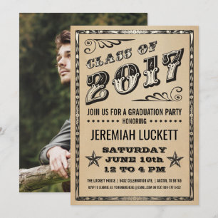 Invitation de la fête de graduation   Photo Kraft