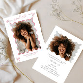 Invitation de la fête de graduation Pink Bow