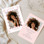 Invitation de la fête de graduation Pink Bow