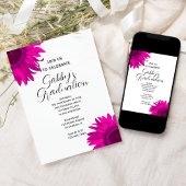 Invitation de la fête de graduation Pop Art rose