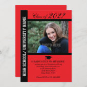 Invitation de la fête de graduation-Red-2 (Devant / Derrière)