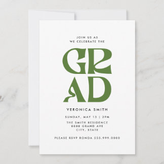 Invitation de la fête de graduation rétro