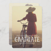 Invitation de la fête de graduation rétro (Devant / Derrière)