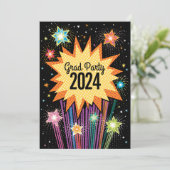 Invitation de la fête de graduation Retro Firework (Debout devant)