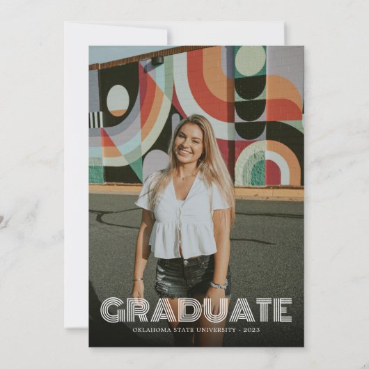 Invitation de la fête de graduation Retro Moderne (Dos)