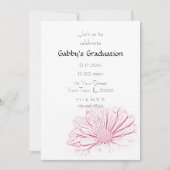 Invitation de la fête de graduation rose (Devant)