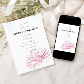 Invitation de la fête de graduation rose