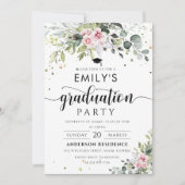Invitation de la fête de graduation Rose-Noir (Devant)