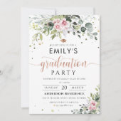 Invitation de la fête de graduation Rose-Noir (Devant)