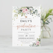 Invitation de la fête de graduation Rose-Noir (Debout devant)