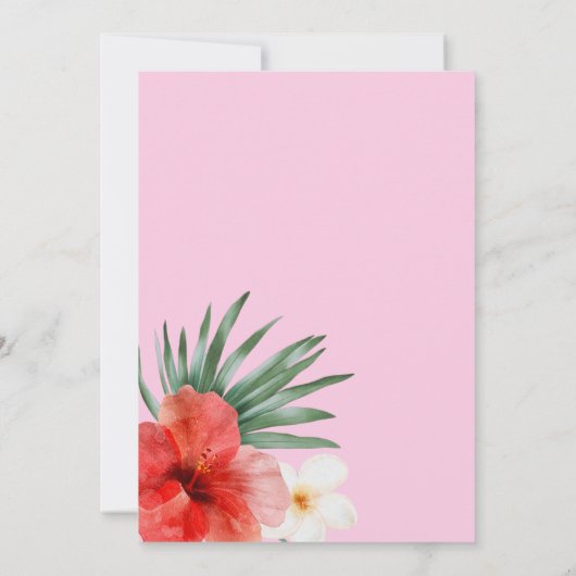 Invitation de la fête de graduation rose tropicale (Dos)