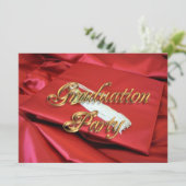 Invitation de la fête de graduation rouge et or (Debout devant)