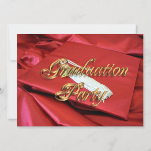 Invitation de la fête de graduation rouge et or