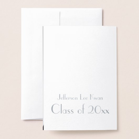 Invitation de la fête de graduation Silver Foil (Derrière avec enveloppe)