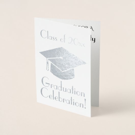 Invitation de la fête de graduation Silver Foil (Devant)