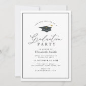 invitation de la fête de graduation simple cadre m (Devant)