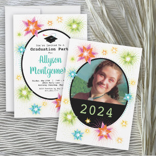 Invitation de la fête de graduation Star Burst