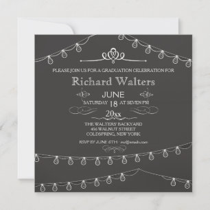 Invitation de la fête de graduation Strung Lights