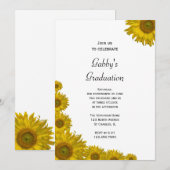 Invitation de la fête de graduation Sunflower Edge (Devant / Derrière)