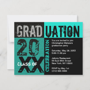 Invitation de la fête de graduation Turquoise