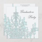 Invitation de la fête de graduation turquoise de l (Devant / Derrière)