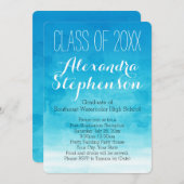 Invitation de la fête de graduation Turquoise Wate (Devant / Derrière)