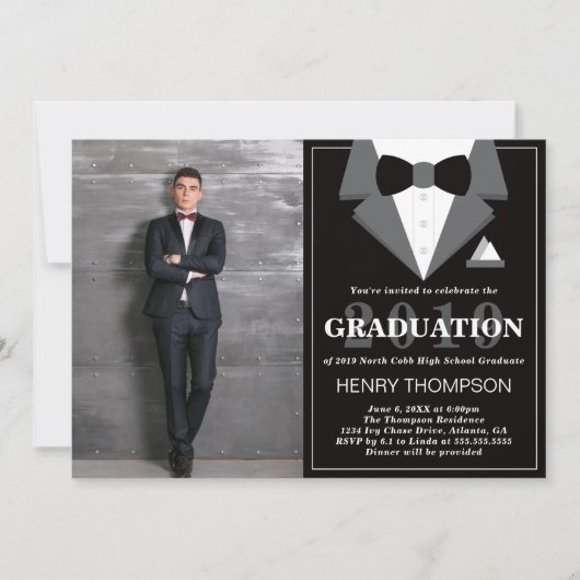 Invitation de la fête de graduation, Tuxedo (Devant)