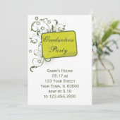 Invitation de la fête de graduation verte jaune (Debout devant)