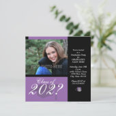 Invitation de la fête de graduation-violet (Debout devant)