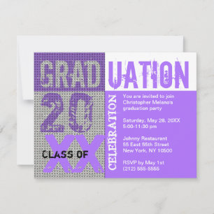 Invitation de la fête de graduation violet
