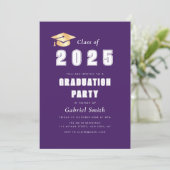 Invitation de la fête de graduation violette de l' (Debout devant)