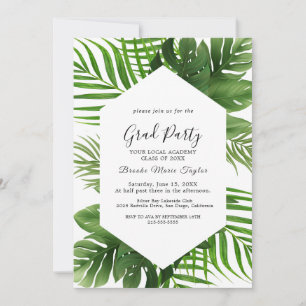 Invitation de la fête de graduation Wild Tropical 