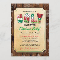Invitation de la fête de jumper moche Noël