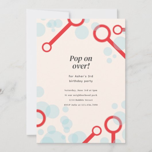 Invitation de la fête de la bulle (Devant)