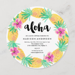 Invitation de la fête de la couronne d'ananas