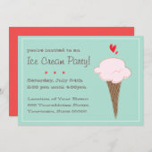 Invitation de la fête de la crème glacée (Devant / Derrière)