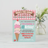 Invitation de la fête de la crème glacée (Debout devant)