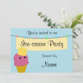 Invitation de la fête de la crème glacée (Debout devant)
