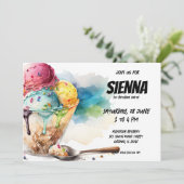 Invitation de la fête de la crème glacée (Debout devant)