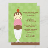Invitation de la fête de la crème glacée (Devant / Derrière)