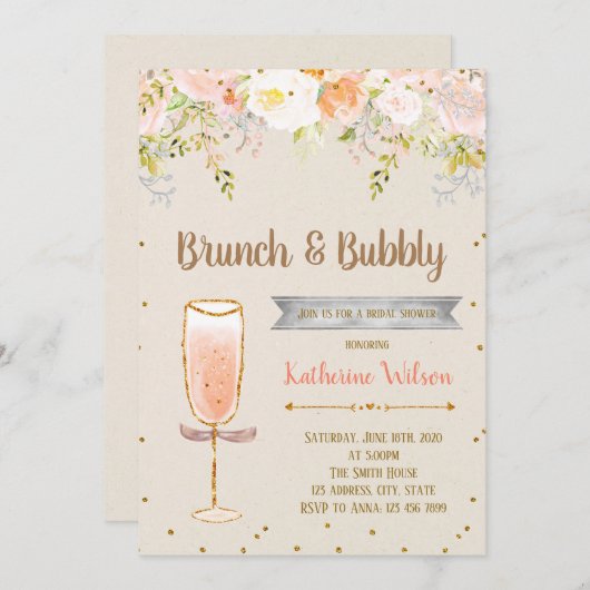 Invitation de la fête de la douche de bulle (Devant / Derrière)