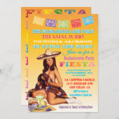 Invitation de la fête de la Fiesta mexicaine (Devant / Derrière)