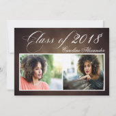 Invitation de la fête de la graduation Brown foncé (Devant)