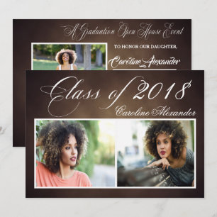 Invitation de la fête de la graduation Brown foncé