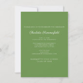 Invitation de la fête de la graduation verte (Dos)