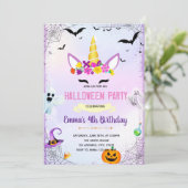 Invitation de la fête de la licorne d'Halloween (Debout devant)